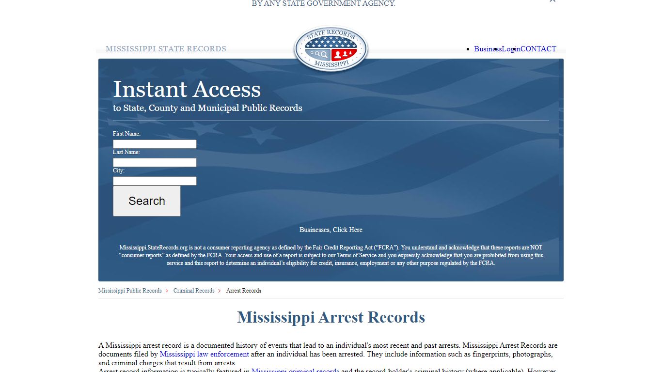 Mississippi Arrest Records | StateRecords.org