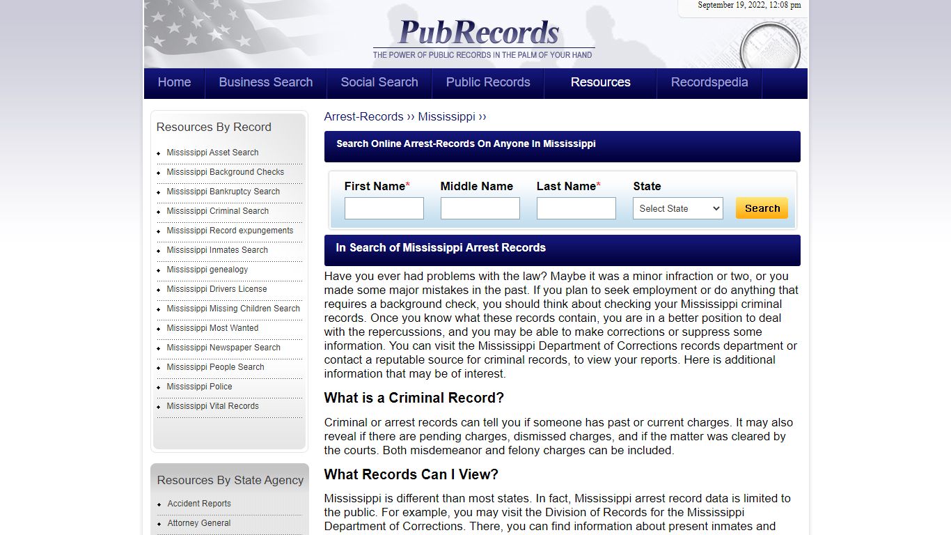 Search Online Arrest-Records On Anyone In Mississippi